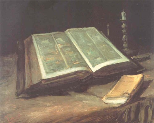 van Gogh - Natura morta con Bibbia e candela