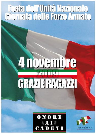 manifsesto con scritta 4 novembre