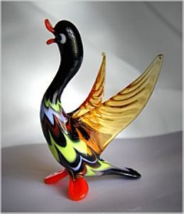 Animali - Anatra Fenicio- Vetro soff. - Murano