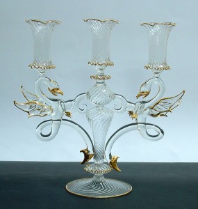 Candeliere in vetro soff. Murano