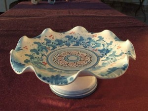 Caltagirone - Alzatina in ceramica multicolore