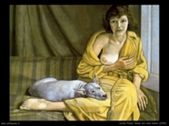 Lucian Freud - Donna con cane bianco