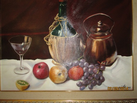 1643 Natura morta con fiasco e teiera